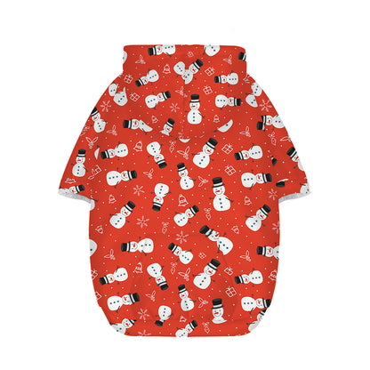 Christmas Snowman Pattern Print Dog Zip Up Hoodie