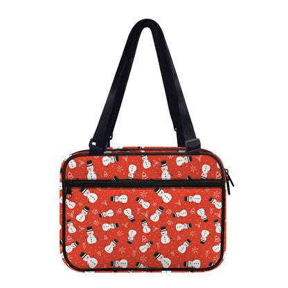 Christmas Snowman Pattern Print Double Strap Bible Bag