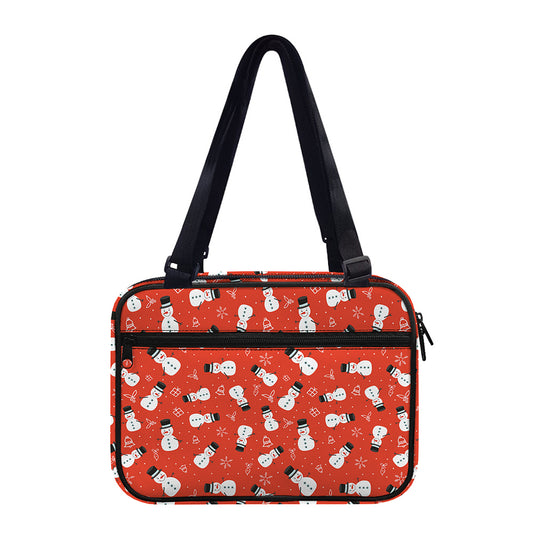 Christmas Snowman Pattern Print Double Strap Bible Bag