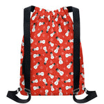 Christmas Snowman Pattern Print Drawstring Backpack