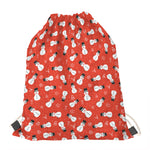 Christmas Snowman Pattern Print Drawstring Bag