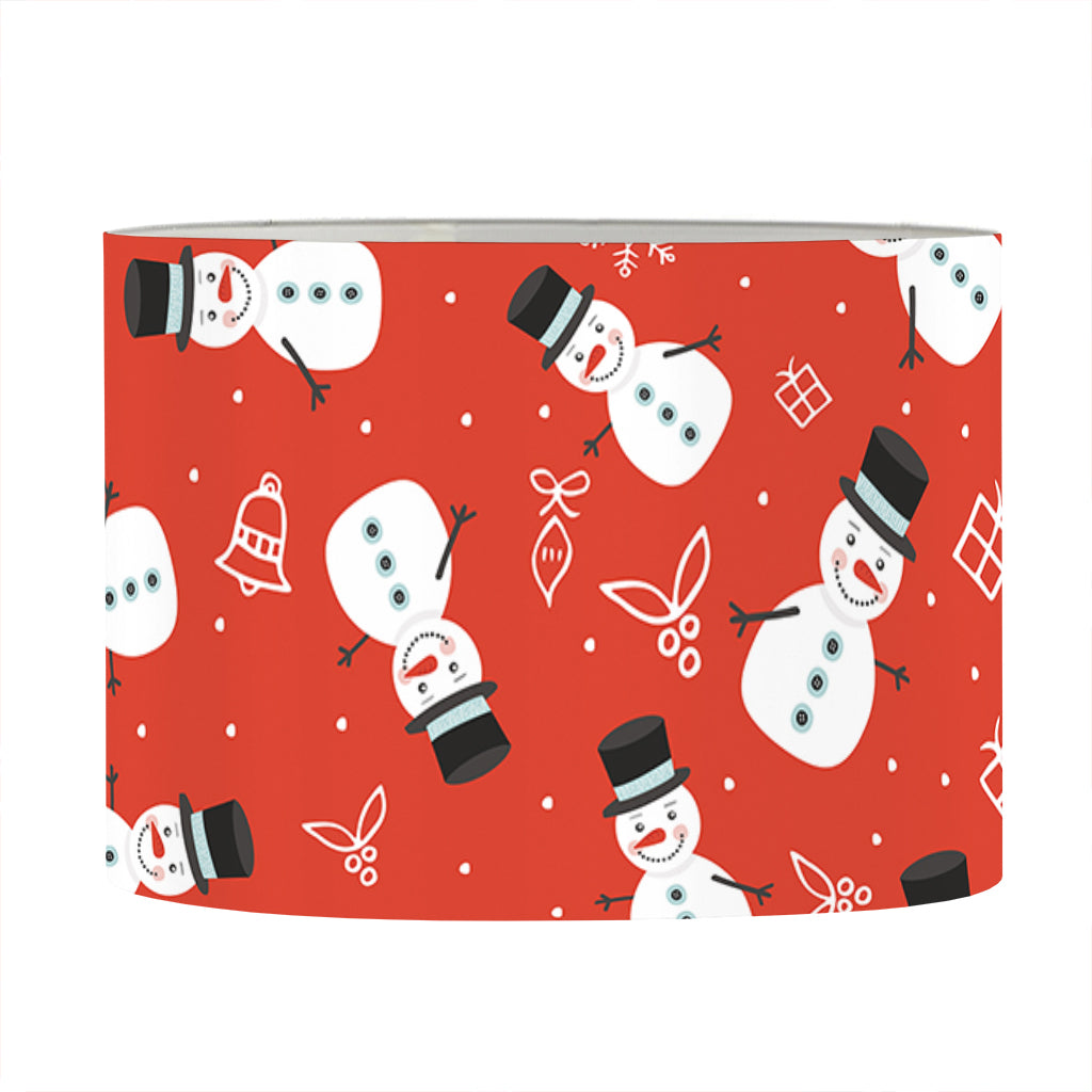 Christmas Snowman Pattern Print Drum Lamp Shade