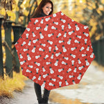 Christmas Snowman Pattern Print Foldable Umbrella