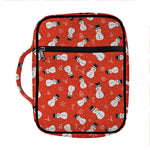 Christmas Snowman Pattern Print Front Pocket Bible Bag
