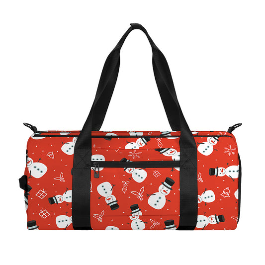 Christmas Snowman Pattern Print Gym Bag