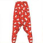 Christmas Snowman Pattern Print Hammer Pants