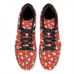 Christmas Snowman Pattern Print High Top Leather Sneakers