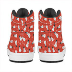 Christmas Snowman Pattern Print High Top Leather Sneakers