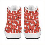 Christmas Snowman Pattern Print High Top Leather Sneakers