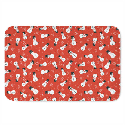 Christmas Snowman Pattern Print Indoor Door Mat