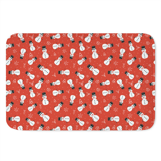Christmas Snowman Pattern Print Indoor Door Mat