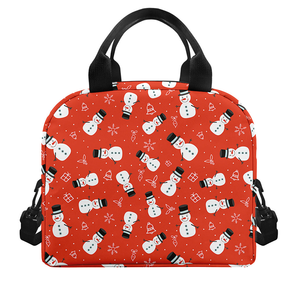 Christmas Snowman Pattern Print Insulated Lunch Bag