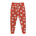 Christmas Snowman Pattern Print Jogger Pants
