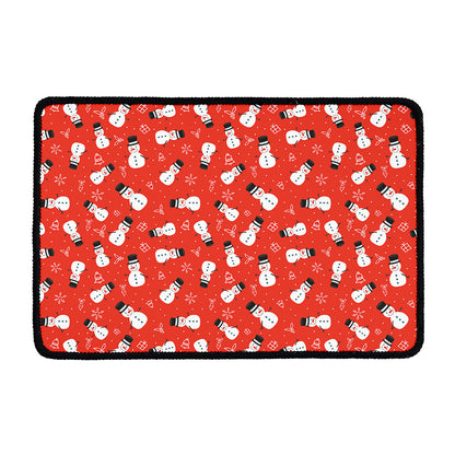 Christmas Snowman Pattern Print Kitchen Mat