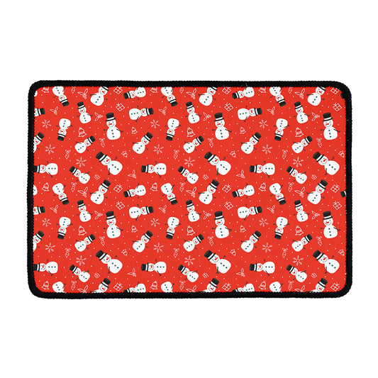 Christmas Snowman Pattern Print Kitchen Mat