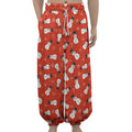 Christmas Snowman Pattern Print Lantern Pants
