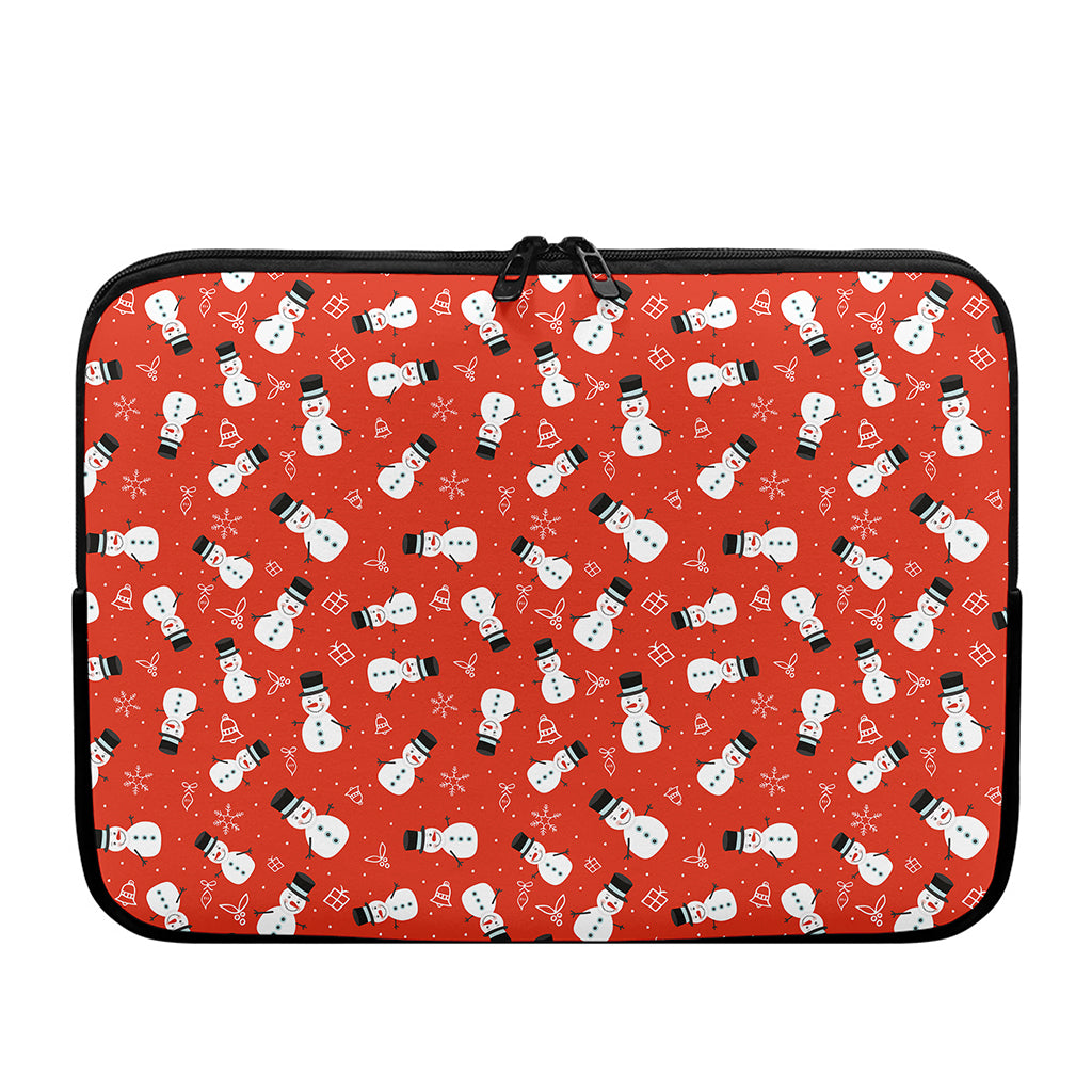 Christmas Snowman Pattern Print Laptop Sleeve