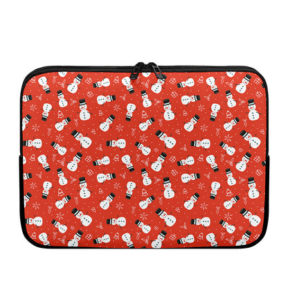 Christmas Snowman Pattern Print Laptop Sleeve
