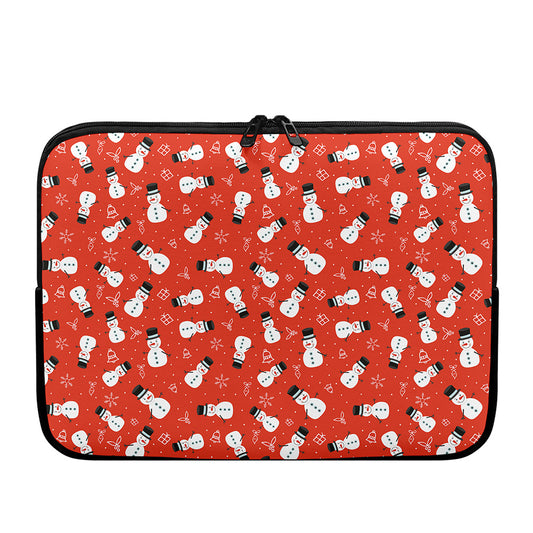 Christmas Snowman Pattern Print Laptop Sleeve