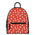 Christmas Snowman Pattern Print Leather Backpack