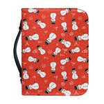Christmas Snowman Pattern Print Leather Bible Cover