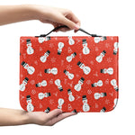 Christmas Snowman Pattern Print Leather Bible Cover