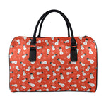 Christmas Snowman Pattern Print Leather Duffle Bag