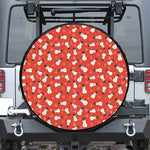 Christmas Snowman Pattern Print Leather Spare Tire Cover
