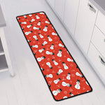 Christmas Snowman Pattern Print Long Kitchen Mat