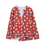 Christmas Snowman Pattern Print Long Sleeve Short Coat