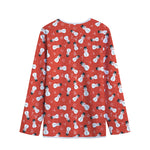 Christmas Snowman Pattern Print Long Sleeve Short Coat