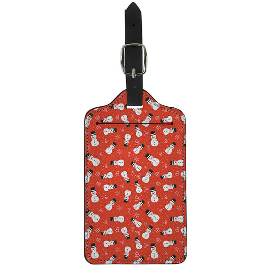 Christmas Snowman Pattern Print Luggage Tag