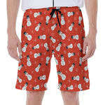 Christmas Snowman Pattern Print Men's Beach Shorts