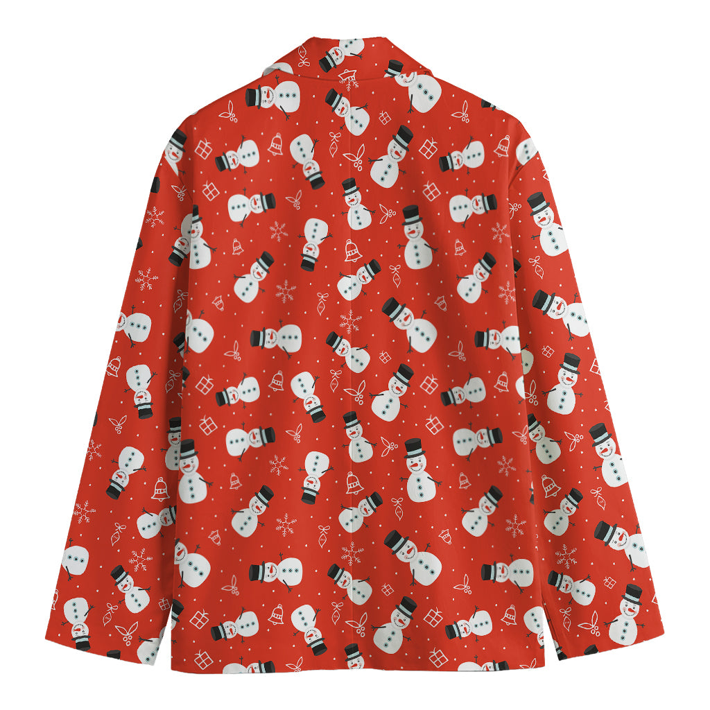 Christmas Snowman Pattern Print Men's Blazer