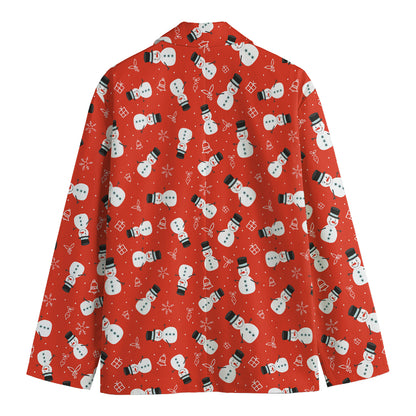 Christmas Snowman Pattern Print Men's Blazer