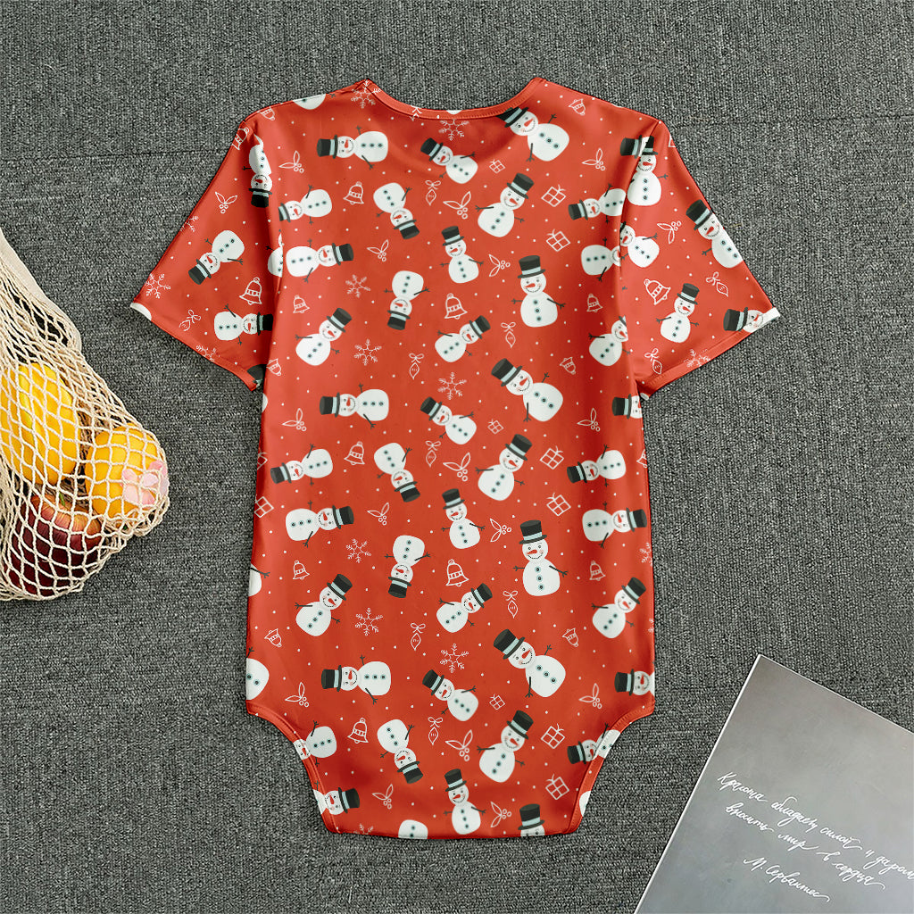 Christmas Snowman Pattern Print Men's Bodysuit