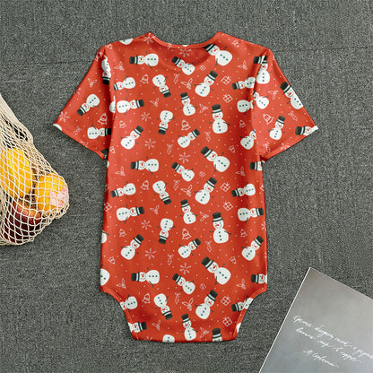 Christmas Snowman Pattern Print Men's Bodysuit