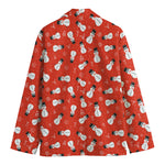 Christmas Snowman Pattern Print Men's Cotton Blazer