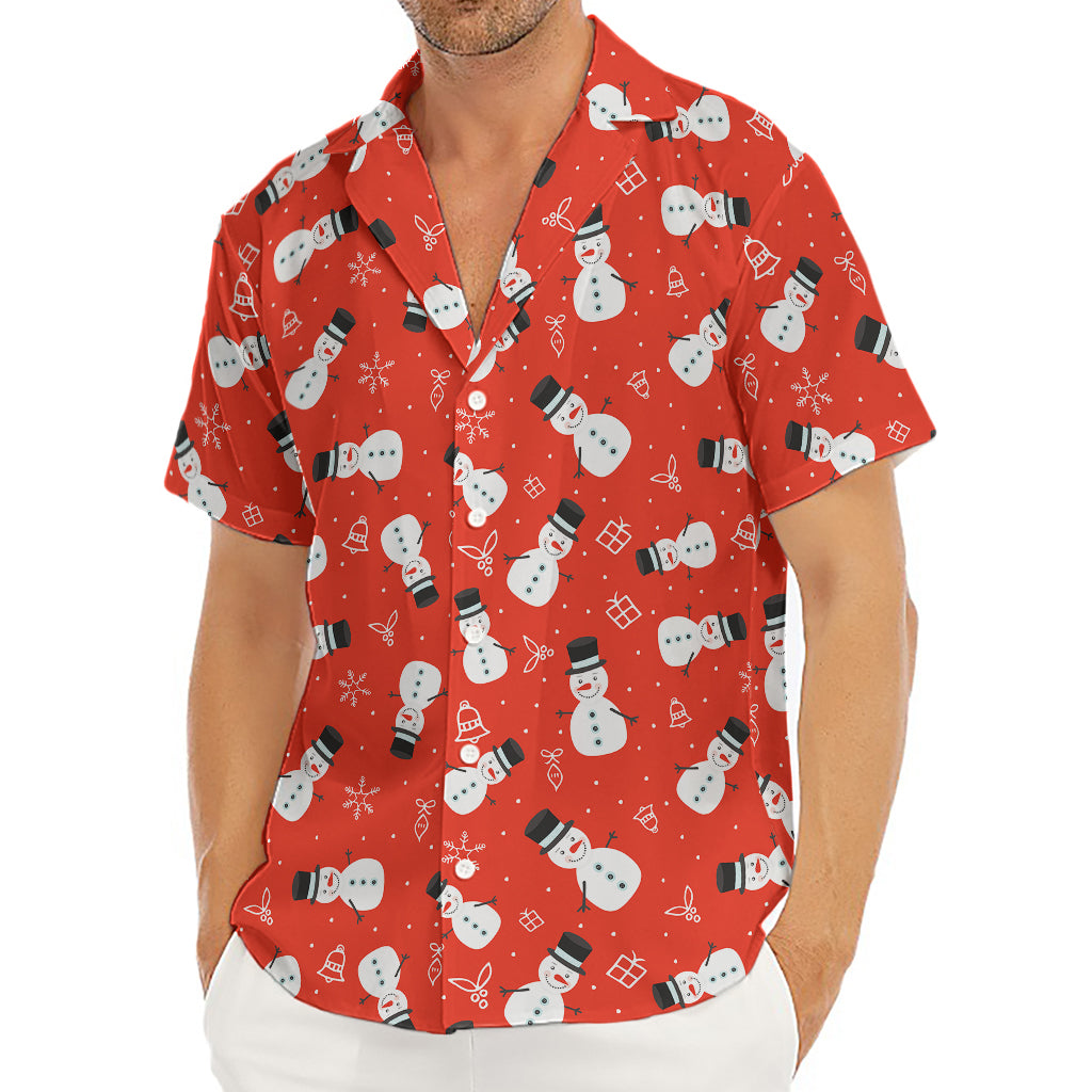 Christmas Snowman Pattern Print Men's Deep V-Neck Shirt