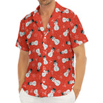 Christmas Snowman Pattern Print Men's Deep V-Neck Shirt