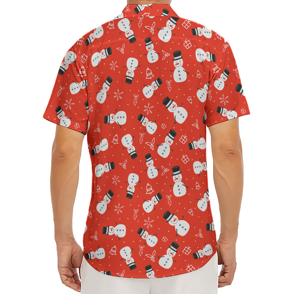 Christmas Snowman Pattern Print Men's Deep V-Neck Shirt