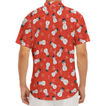 Christmas Snowman Pattern Print Men's Deep V-Neck Shirt