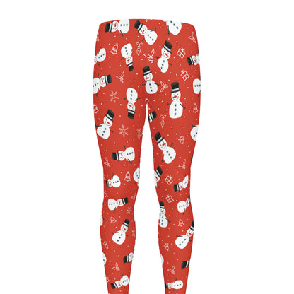 Christmas Snowman Pattern Print Men's leggings