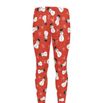 Christmas Snowman Pattern Print Men's leggings