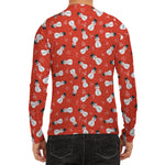 Christmas Snowman Pattern Print Men's Long Sleeve Rash Guard