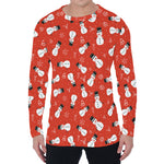Christmas Snowman Pattern Print Men's Long Sleeve T-Shirt