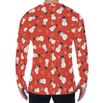 Christmas Snowman Pattern Print Men's Long Sleeve T-Shirt