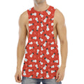 Christmas Snowman Pattern Print Men's Muscle Tank Top