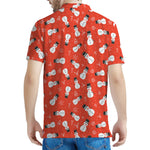 Christmas Snowman Pattern Print Men's Polo Shirt