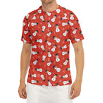 Christmas Snowman Pattern Print Men's Short Sleeve Rash Guard